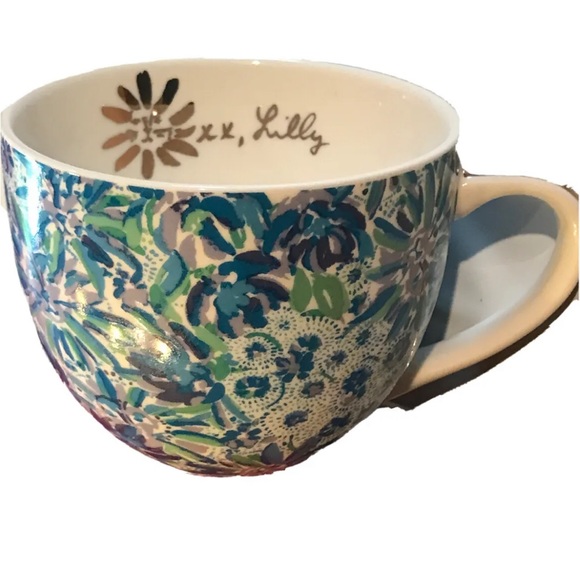 Lilly Pulitzer 3 Coffee Mugs Blue Lion Blue Lily Pulitzer Tea Cups “LION AROUND” - Picture 2 of 8